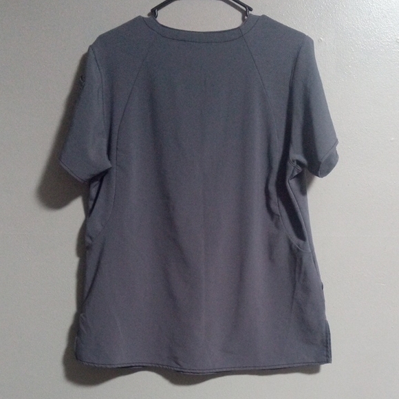 Carhartt Women's Large Gray and Pink Scrub Top - Picture 3 of 6